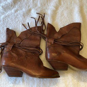 Brown (Medium) Leather Western Cowboy Boots NEW Size 7B